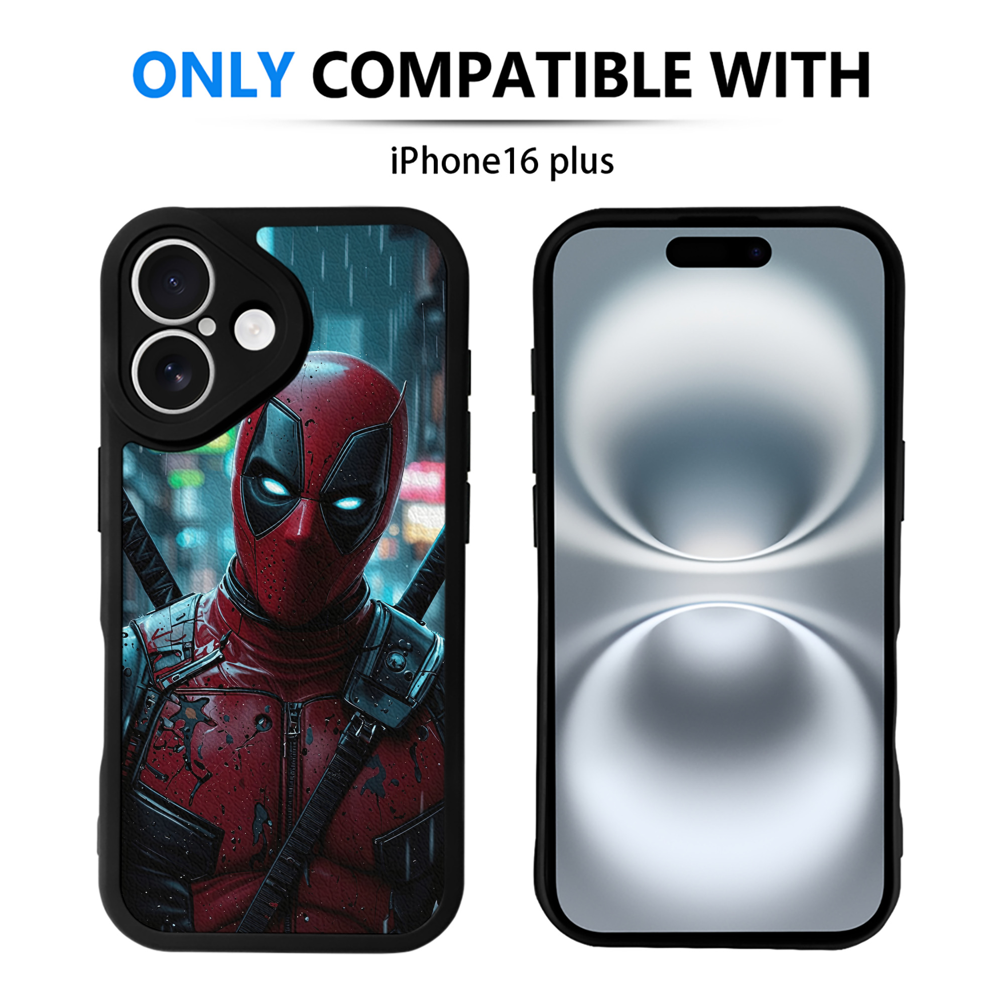 （画像用） Deadpool デッドプール 【iPhone 16シリーズ対応】シリコンスマホケース（レザー調） 材質：シリコン